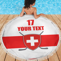 Custom Switzerland Ice Hockey Beach Blanket Come on La Nati