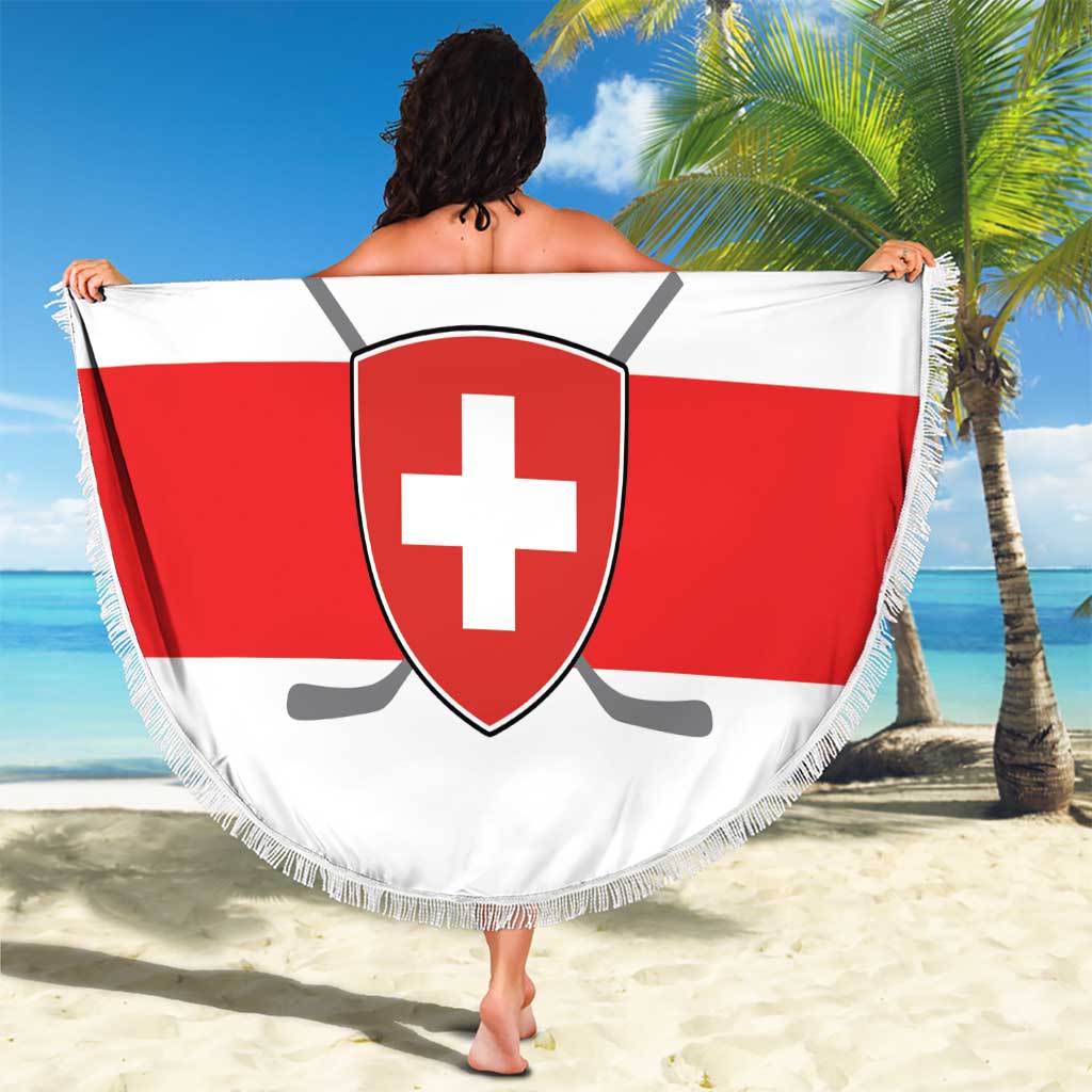 Custom Switzerland Ice Hockey Beach Blanket Come on La Nati