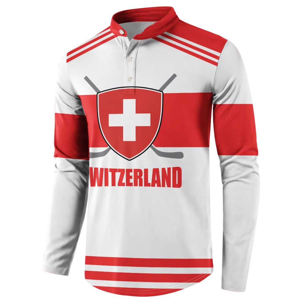 Custom Switzerland Ice Hockey Button Sweatshirt Come on La Nati