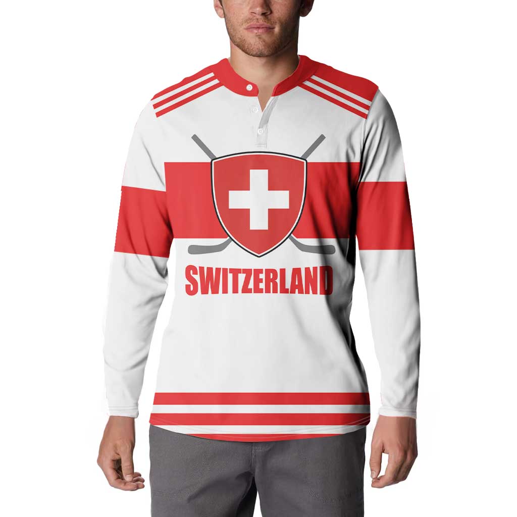 Custom Switzerland Ice Hockey Button Sweatshirt Come on La Nati