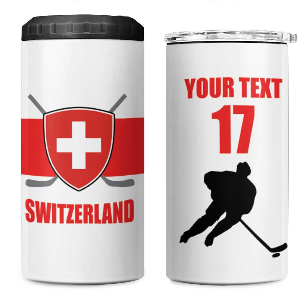 Custom Switzerland Ice Hockey 4 in 1 Can Cooler Tumbler Come on La Nati