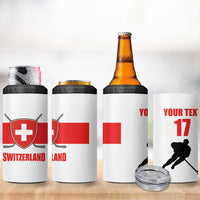 Custom Switzerland Ice Hockey 4 in 1 Can Cooler Tumbler Come on La Nati