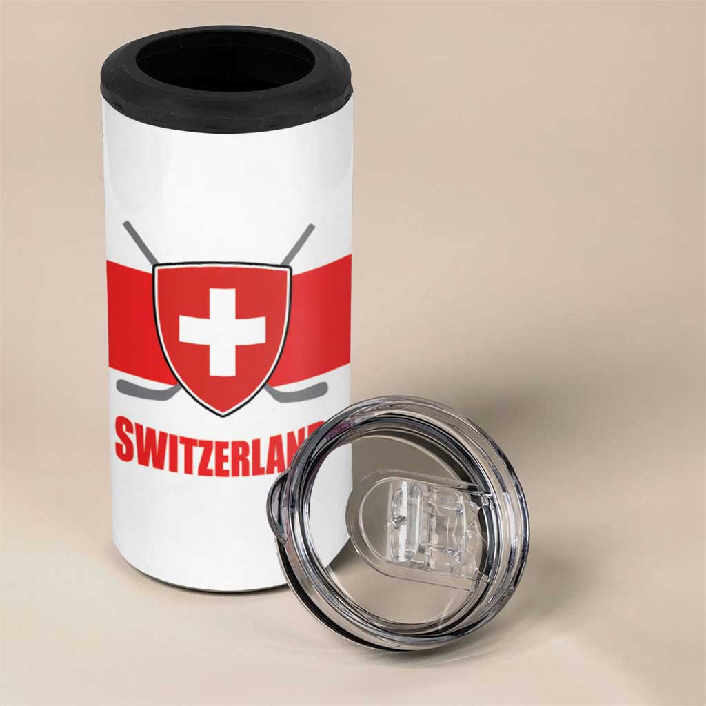 Custom Switzerland Ice Hockey 4 in 1 Can Cooler Tumbler Come on La Nati