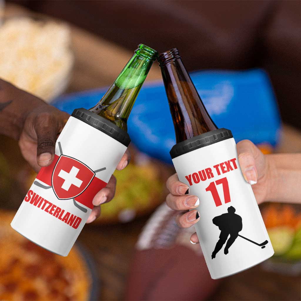 Custom Switzerland Ice Hockey 4 in 1 Can Cooler Tumbler Come on La Nati