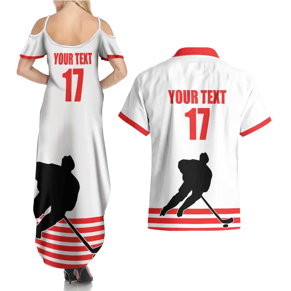 Custom Switzerland Ice Hockey Couples Matching Summer Maxi Dress and Hawaiian Shirt Come on La Nati