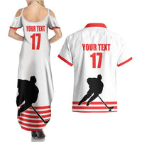 Custom Switzerland Ice Hockey Couples Matching Summer Maxi Dress and Hawaiian Shirt Come on La Nati