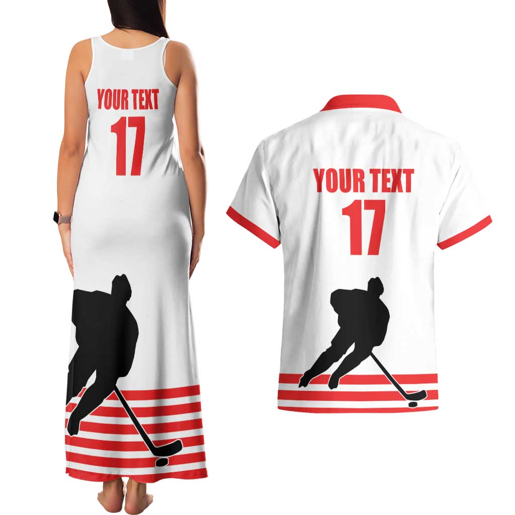 Custom Switzerland Ice Hockey Couples Matching Tank Maxi Dress and Hawaiian Shirt Come on La Nati