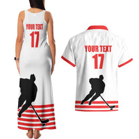 Custom Switzerland Ice Hockey Couples Matching Tank Maxi Dress and Hawaiian Shirt Come on La Nati