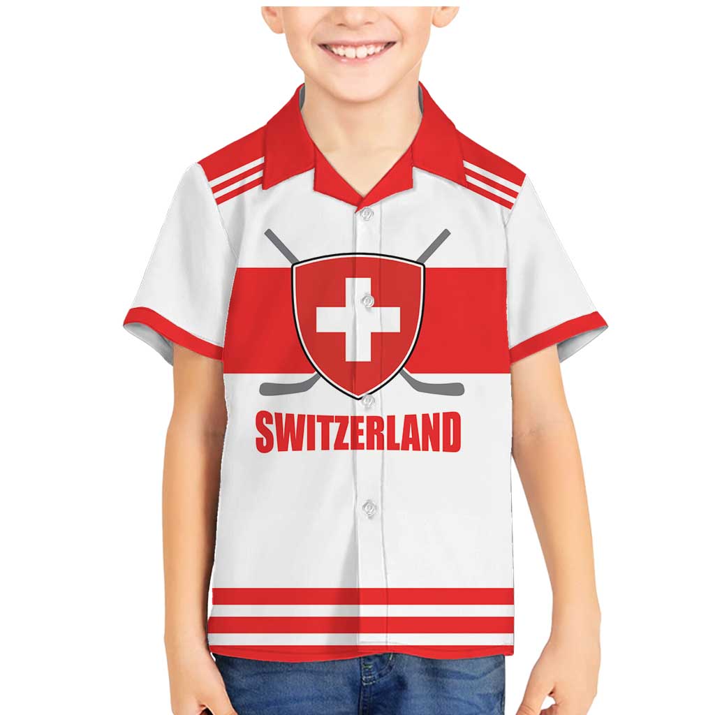 Custom Switzerland Ice Hockey Family Matching Mermaid Dress and Hawaiian Shirt Come on La Nati