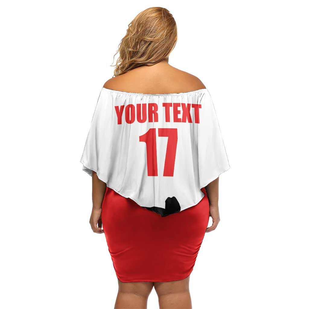 Custom Switzerland Ice Hockey Family Matching Off Shoulder Short Dress and Hawaiian Shirt Come on La Nati