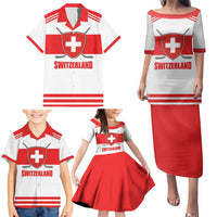 Custom Switzerland Ice Hockey Family Matching Puletasi and Hawaiian Shirt Come on La Nati