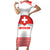 Custom Switzerland Ice Hockey Family Matching Short Sleeve Bodycon Dress and Hawaiian Shirt Come on La Nati