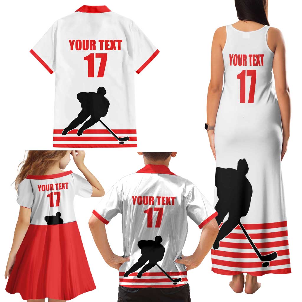 Custom Switzerland Ice Hockey Family Matching Tank Maxi Dress and Hawaiian Shirt Come on La Nati