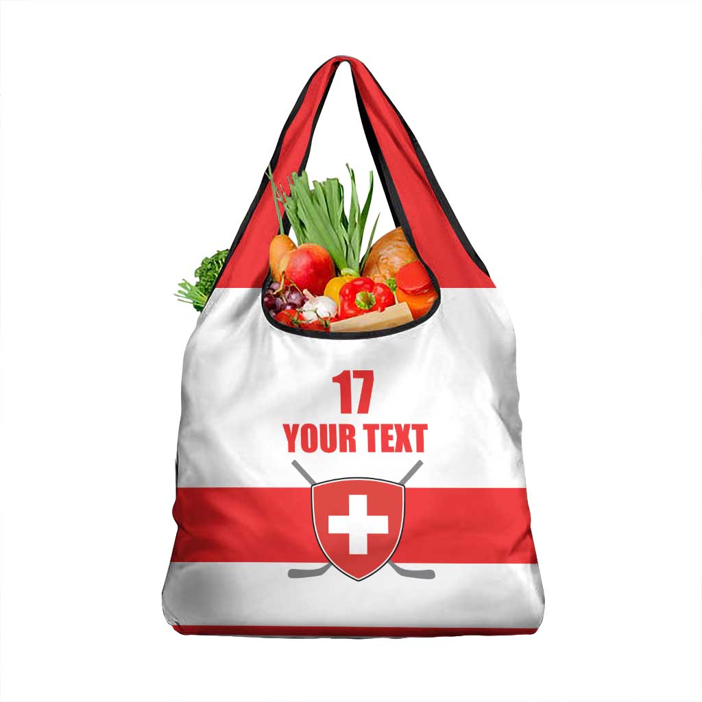 Custom Switzerland Ice Hockey Grocery Bag Come on La Nati