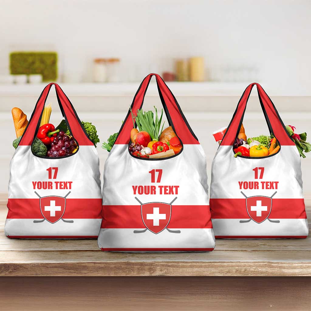 Custom Switzerland Ice Hockey Grocery Bag Come on La Nati