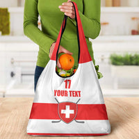 Custom Switzerland Ice Hockey Grocery Bag Come on La Nati