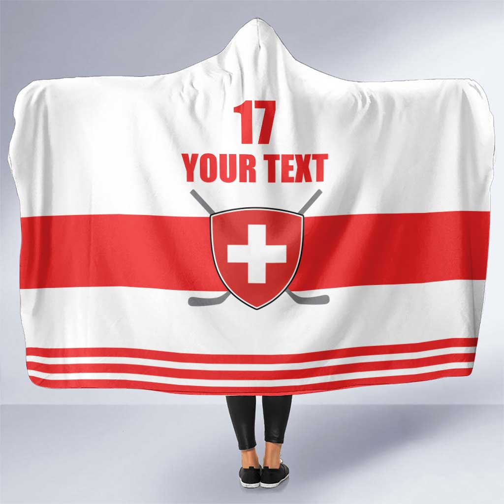 Custom Switzerland Ice Hockey Hooded Blanket Come on La Nati