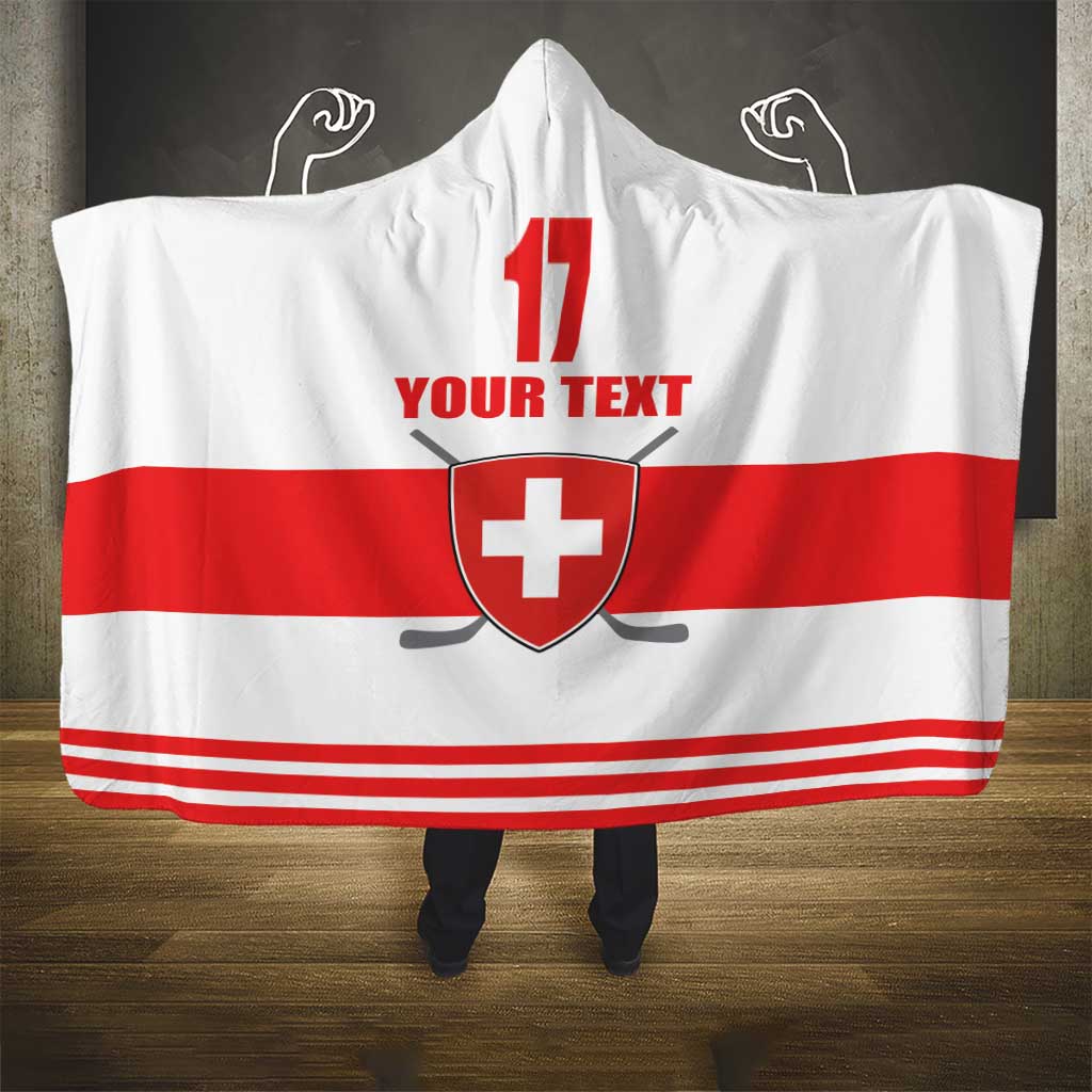 Custom Switzerland Ice Hockey Hooded Blanket Come on La Nati