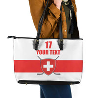 Custom Switzerland Ice Hockey Leather Tote Bag Come on La Nati
