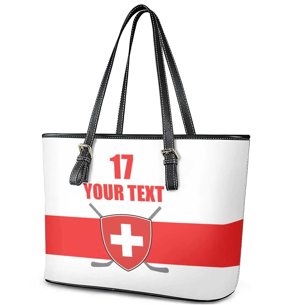 Custom Switzerland Ice Hockey Leather Tote Bag Come on La Nati