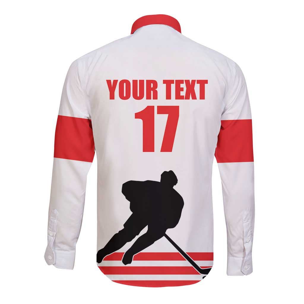 Custom Switzerland Ice Hockey Long Sleeve Button Shirt Come on La Nati