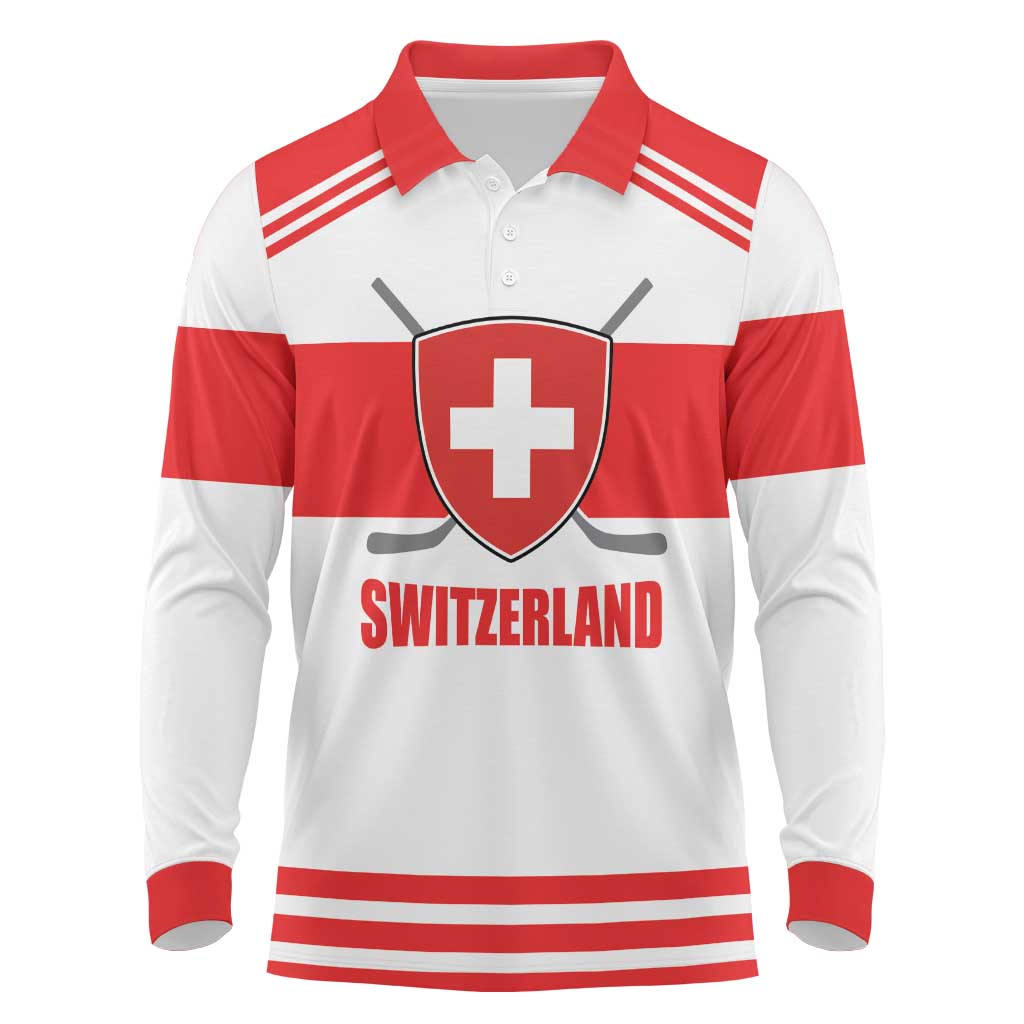 Custom Switzerland Ice Hockey Long Sleeve Polo Shirt Come on La Nati