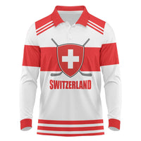 Custom Switzerland Ice Hockey Long Sleeve Polo Shirt Come on La Nati