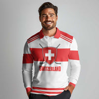 Custom Switzerland Ice Hockey Long Sleeve Polo Shirt Come on La Nati