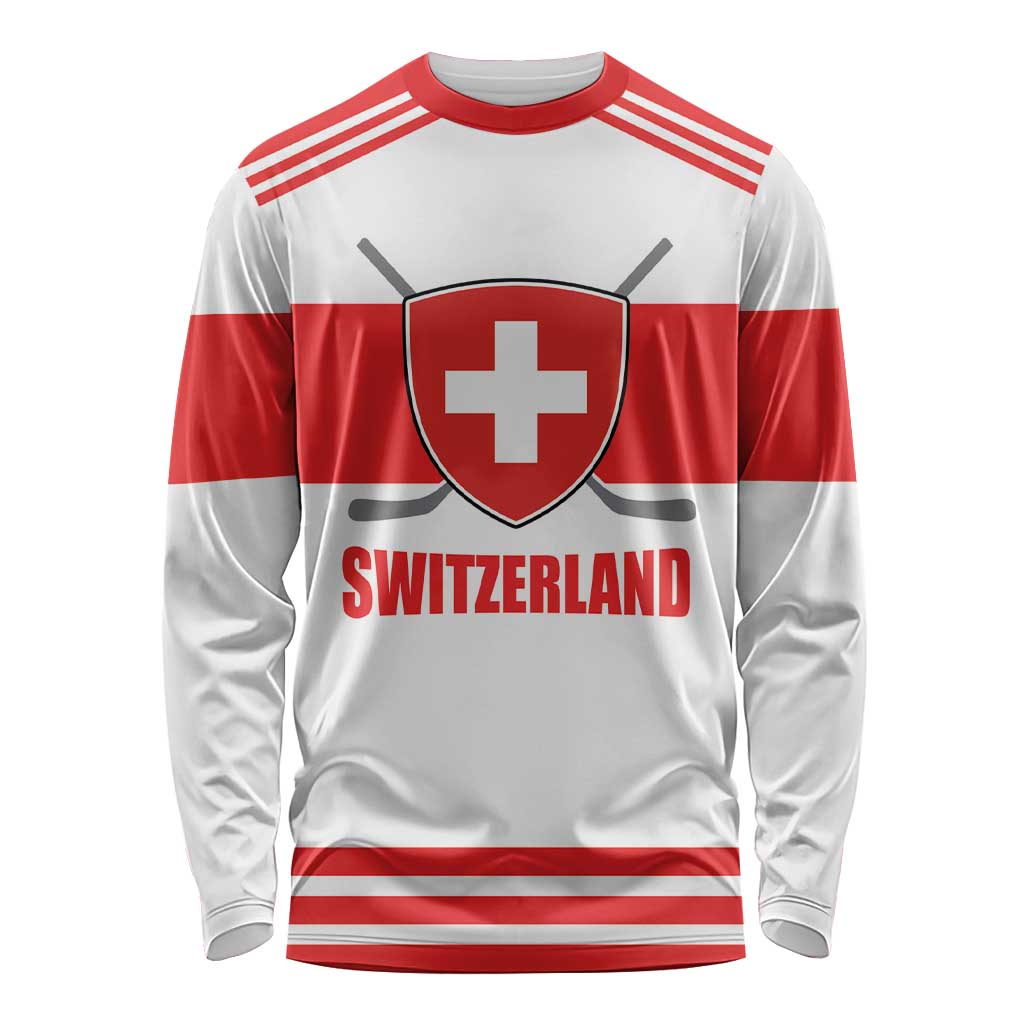 Custom Switzerland Ice Hockey Long Sleeve Shirt Come on La Nati
