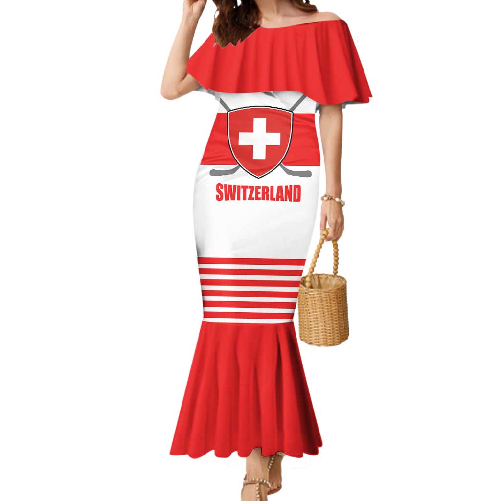 Custom Switzerland Ice Hockey Mermaid Dress Come on La Nati