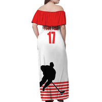 Custom Switzerland Ice Hockey Off Shoulder Maxi Dress Come on La Nati