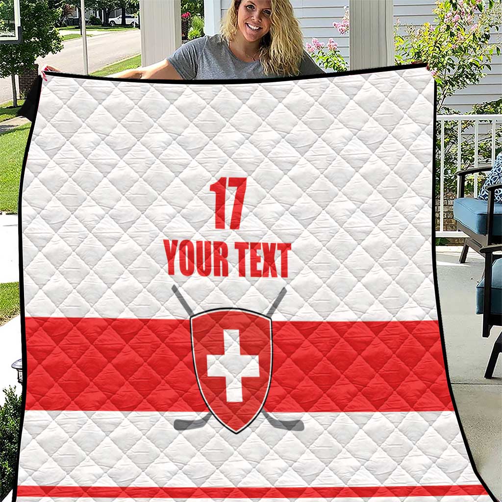 Custom Switzerland Ice Hockey Quilt Come on La Nati