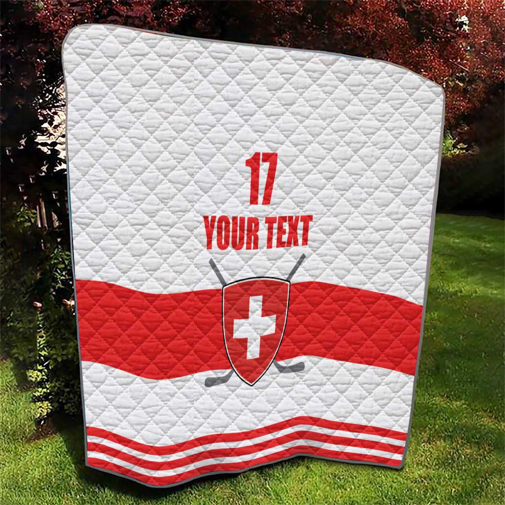 Custom Switzerland Ice Hockey Quilt Come on La Nati