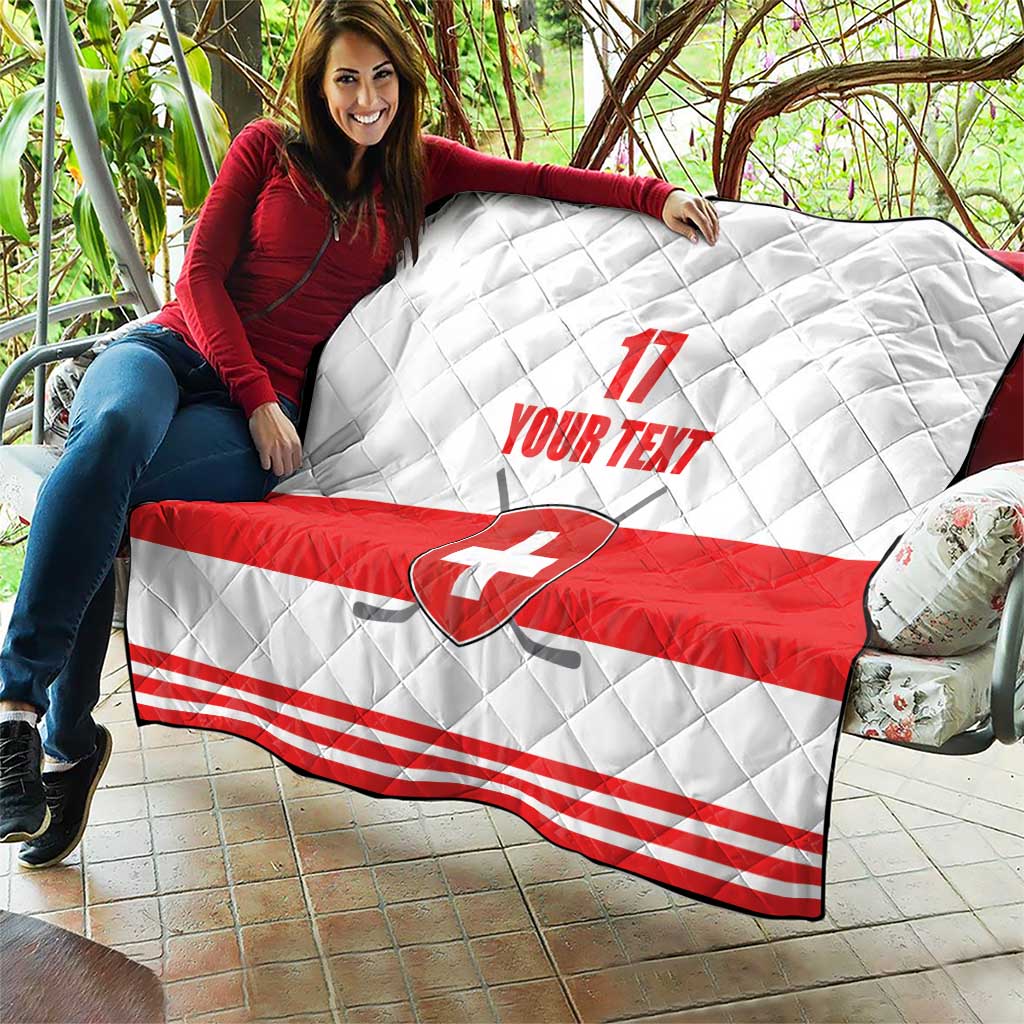 Custom Switzerland Ice Hockey Quilt Come on La Nati