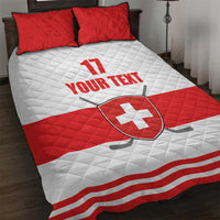 Custom Switzerland Ice Hockey Quilt Bed Set Come on La Nati