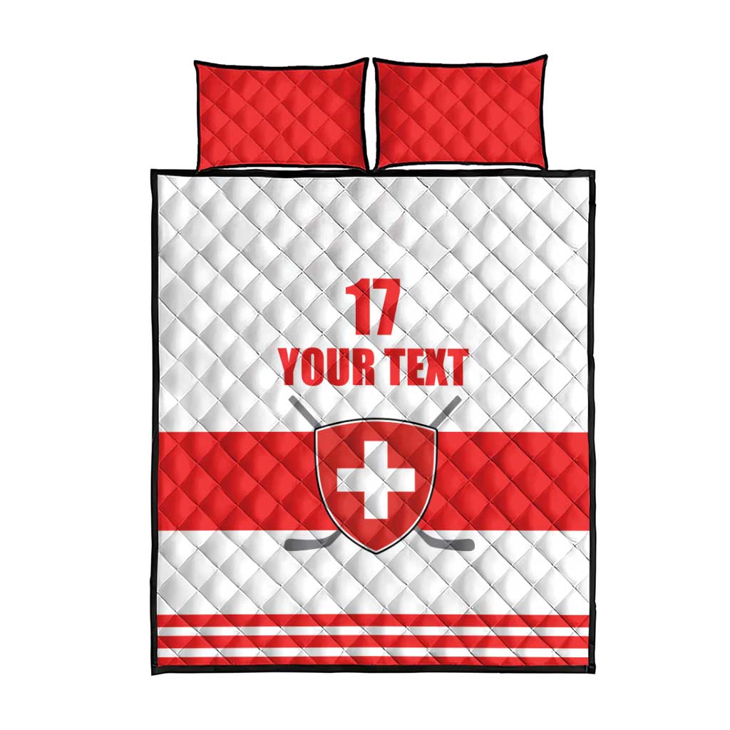 Custom Switzerland Ice Hockey Quilt Bed Set Come on La Nati