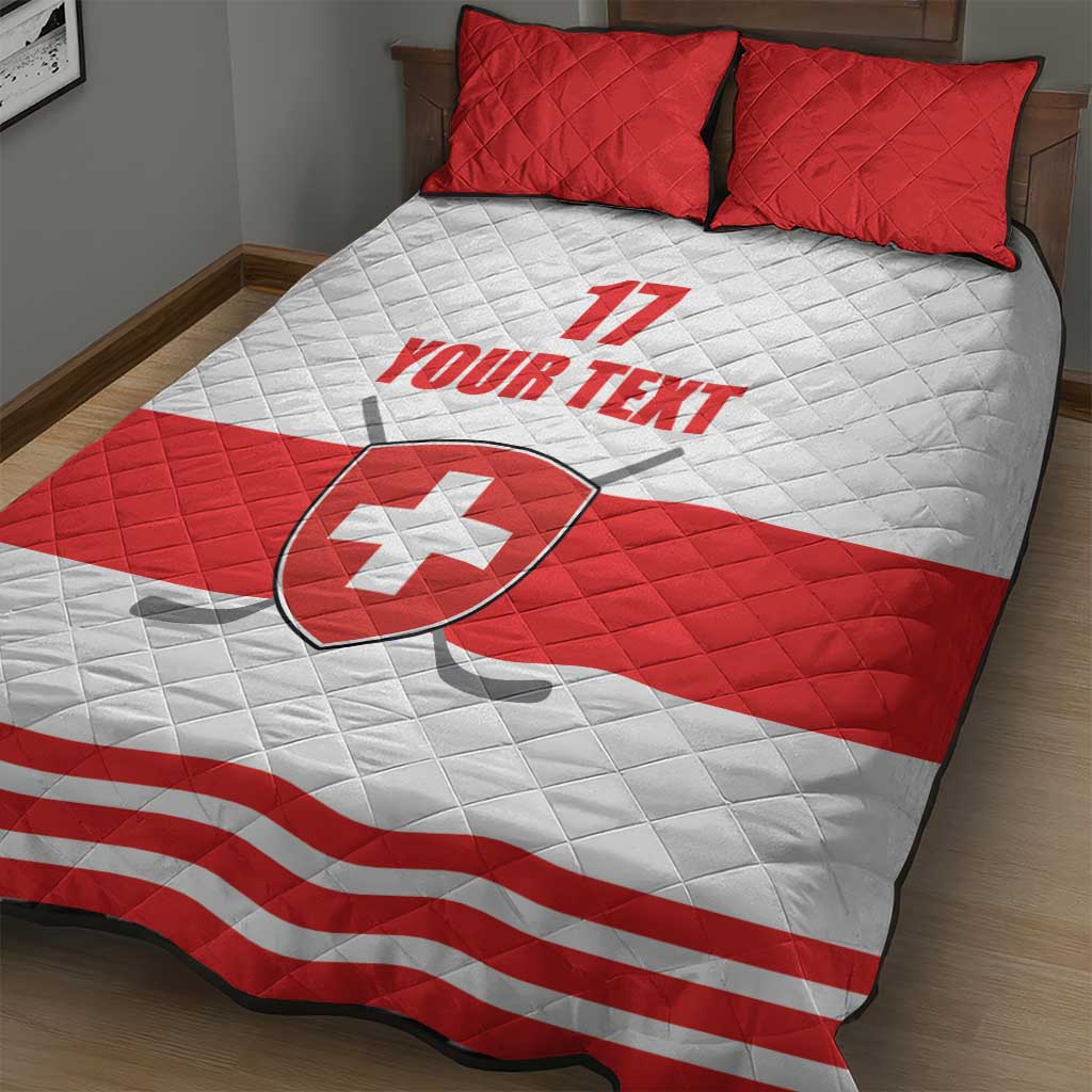 Custom Switzerland Ice Hockey Quilt Bed Set Come on La Nati