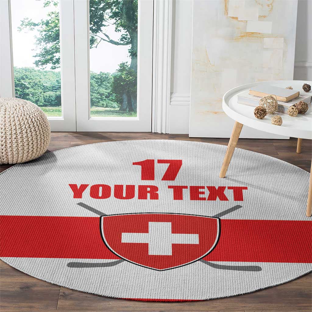 Custom Switzerland Ice Hockey Round Carpet Come on La Nati