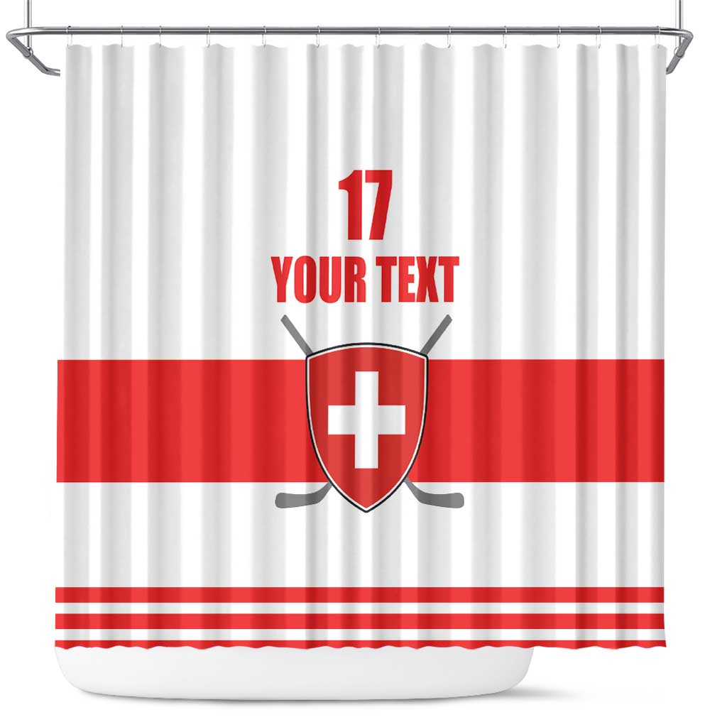 Custom Switzerland Ice Hockey Shower Curtain Come on La Nati