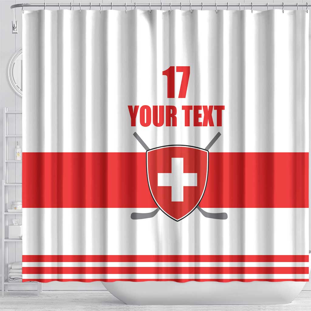 Custom Switzerland Ice Hockey Shower Curtain Come on La Nati