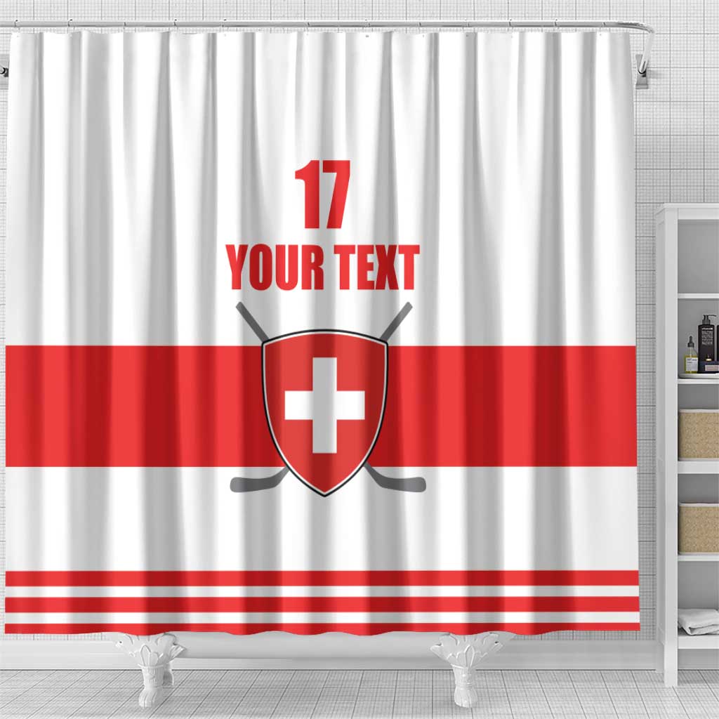 Custom Switzerland Ice Hockey Shower Curtain Come on La Nati