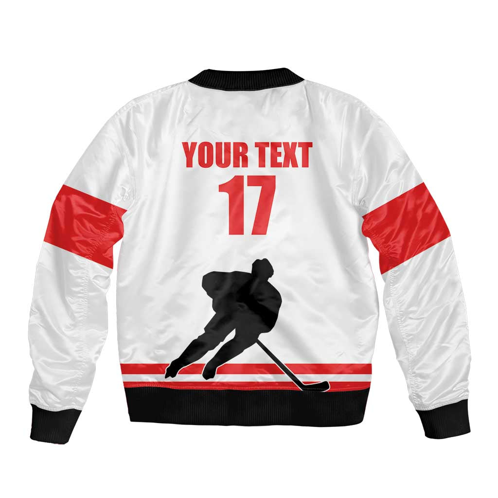 Custom Switzerland Ice Hockey Sleeve Zip Bomber Jacket Come on La Nati