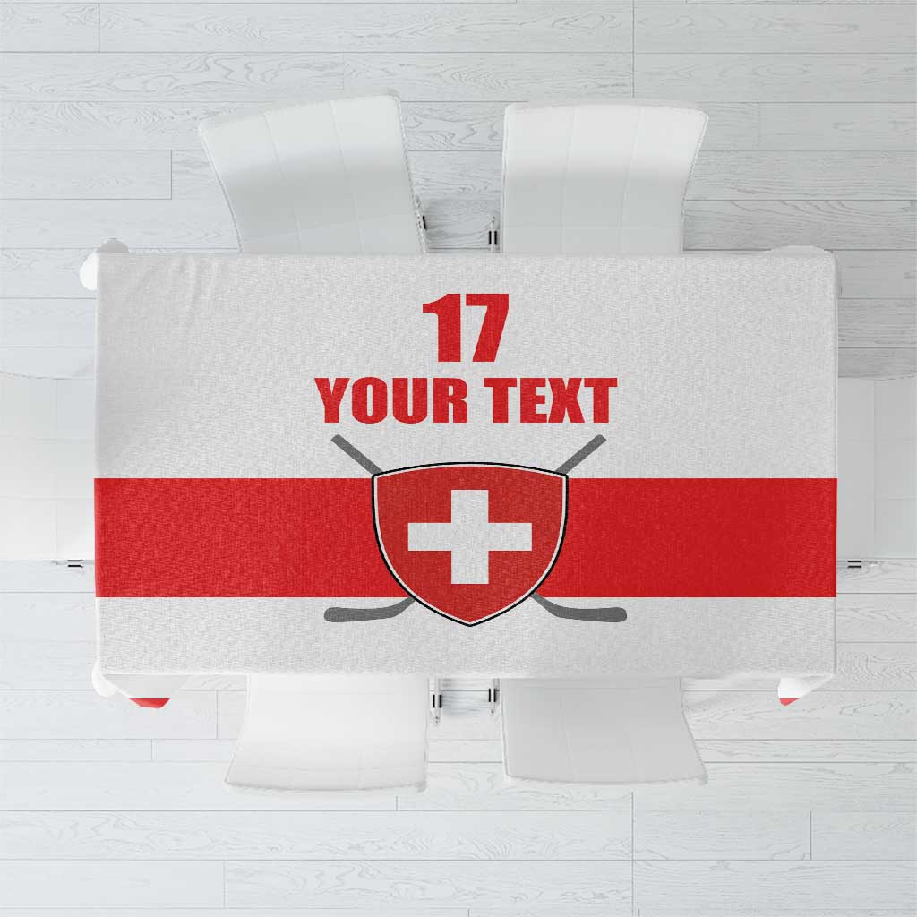 Custom Switzerland Ice Hockey Tablecloth Come on La Nati