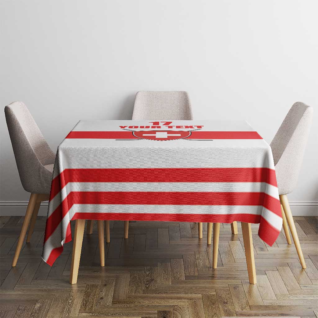 Custom Switzerland Ice Hockey Tablecloth Come on La Nati