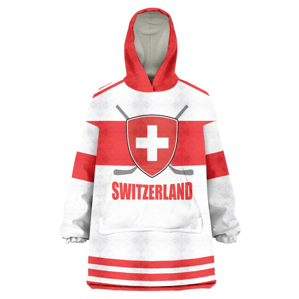 Custom Switzerland Ice Hockey Wearable Blanket Hoodie Come on La Nati