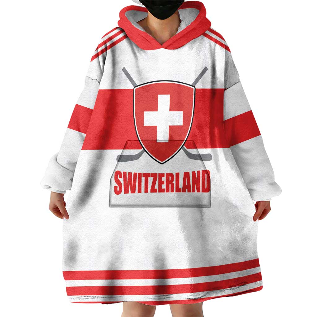 Custom Switzerland Ice Hockey Wearable Blanket Hoodie Come on La Nati