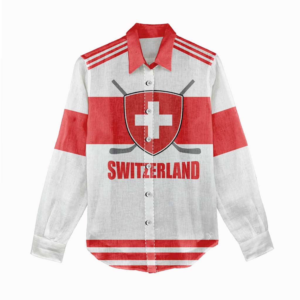 Custom Switzerland Ice Hockey Women Casual Shirt Come on La Nati