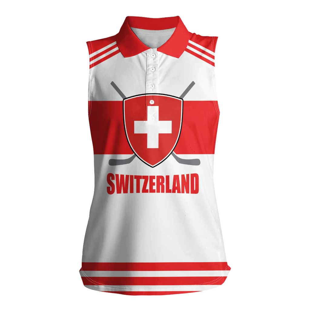 Custom Switzerland Ice Hockey Women Sleeveless Polo Shirt Come on La Nati