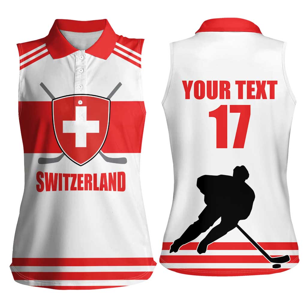 Custom Switzerland Ice Hockey Women Sleeveless Polo Shirt Come on La Nati