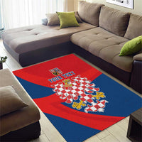 Personalized Coat of Arms of Moravia Area Rug Gold-crowned White Red Checkered Eagle